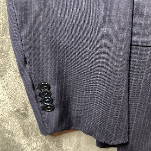 Canali Jerome's Blazer Men Size 54R Blue Pinstripe Pure Wool Lightweight Classic - Picture 9 of 10